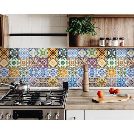 GFANCY FIXTURES 8 x 8 in. Josephina Multi Yellow Mosaic Peel & Stick Tiles GF2628023